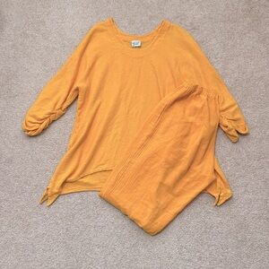 Oh My Gauze! Mustard Yellow Gauze Pantsuit Set